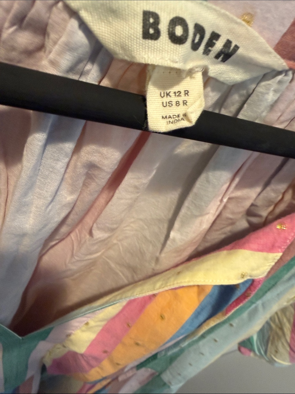 Boden Multicolor Pastel Striped Tiered Maxi Dress never worn - Picture 2 of 4